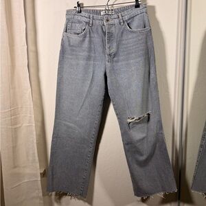 Zara cropped raw hem jeans